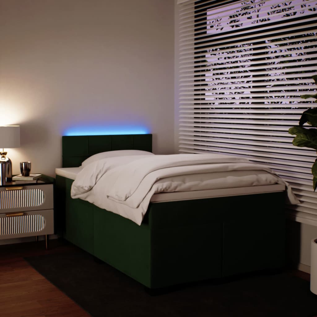 Boxspring met matras fluweel donkergroen 120x190 cm is nu te koop bij PeponiXL, paradijselijk wonen!