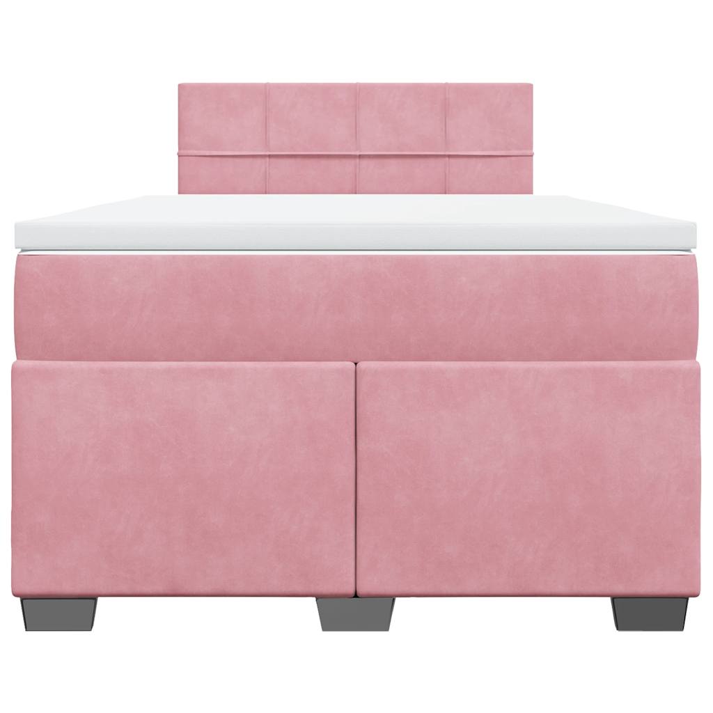 Boxspring met matras fluweel roze 120x190 cm is nu te koop bij PeponiXL, paradijselijk wonen!