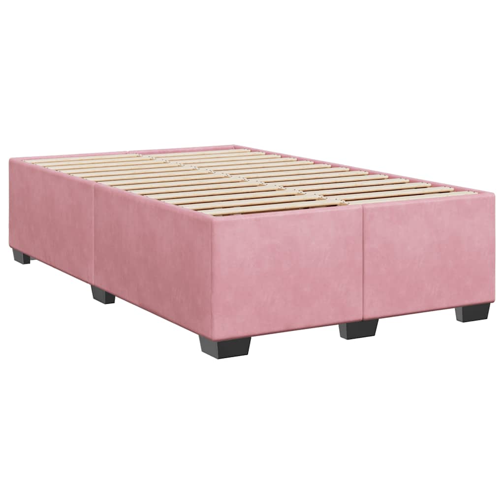 Boxspring met matras fluweel roze 120x190 cm is nu te koop bij PeponiXL, paradijselijk wonen!