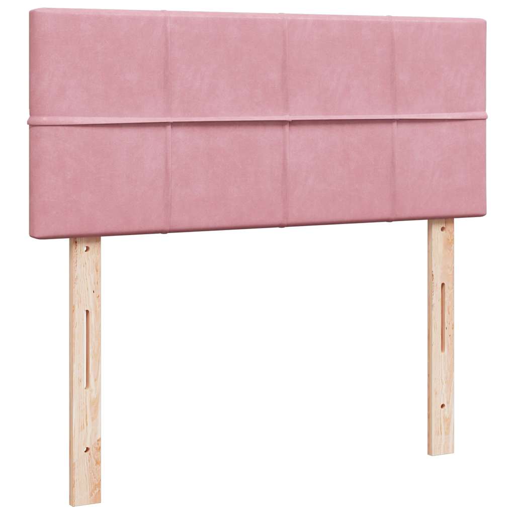 Boxspring met matras fluweel roze 120x190 cm is nu te koop bij PeponiXL, paradijselijk wonen!