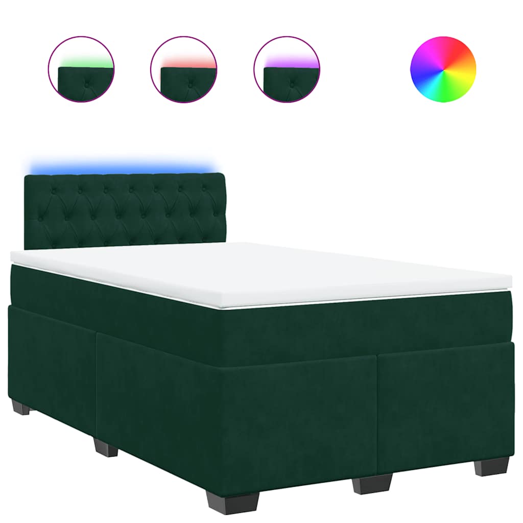 Boxspring met matras fluweel donkergroen 120x190 cm is nu te koop bij PeponiXL, paradijselijk wonen!