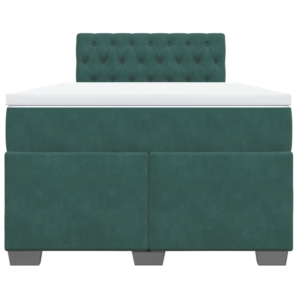 Boxspring met matras fluweel donkergroen 120x190 cm is nu te koop bij PeponiXL, paradijselijk wonen!