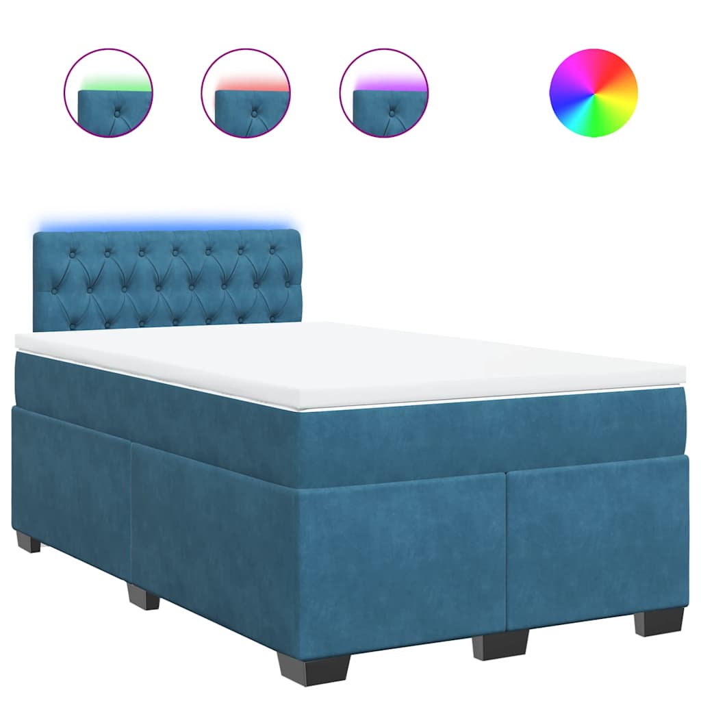 Boxspring met matras fluweel blauw 120x190 cm is nu te koop bij PeponiXL, paradijselijk wonen!