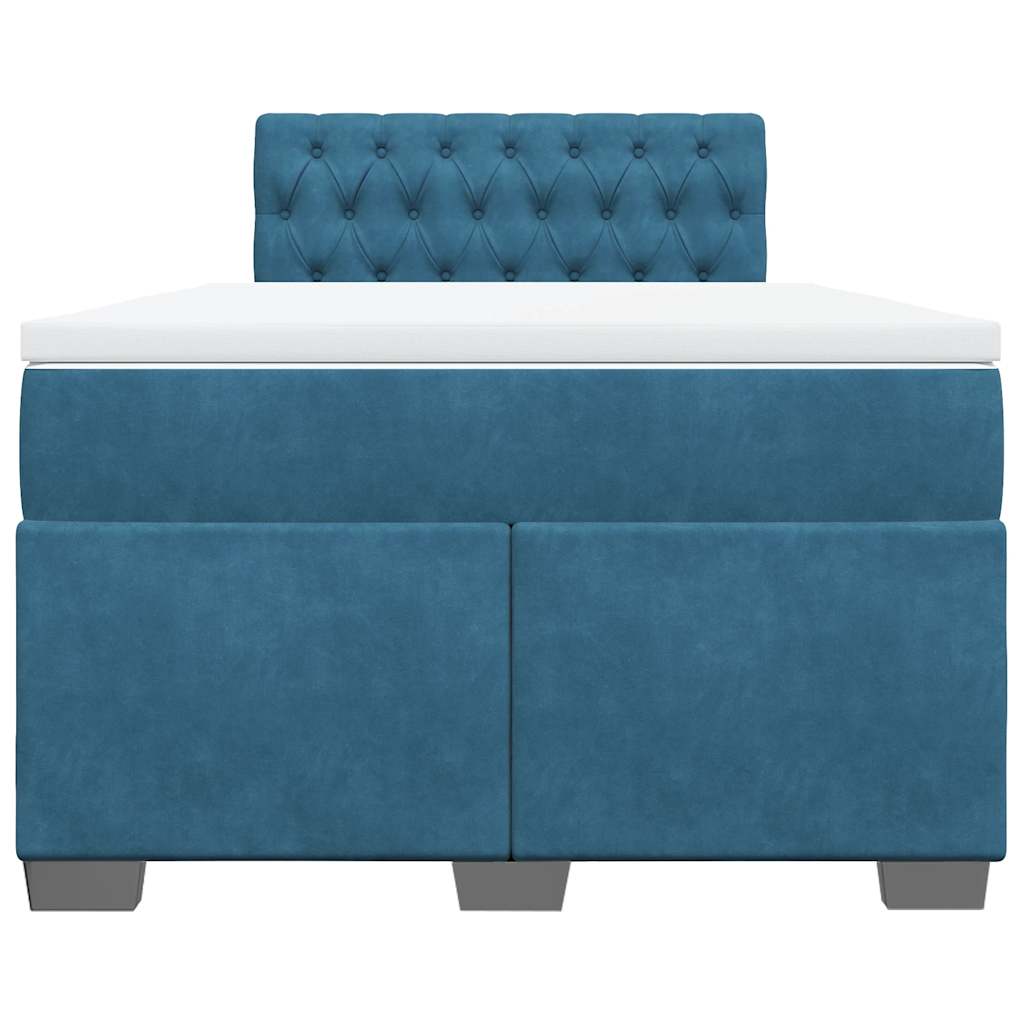Boxspring met matras fluweel blauw 120x190 cm is nu te koop bij PeponiXL, paradijselijk wonen!