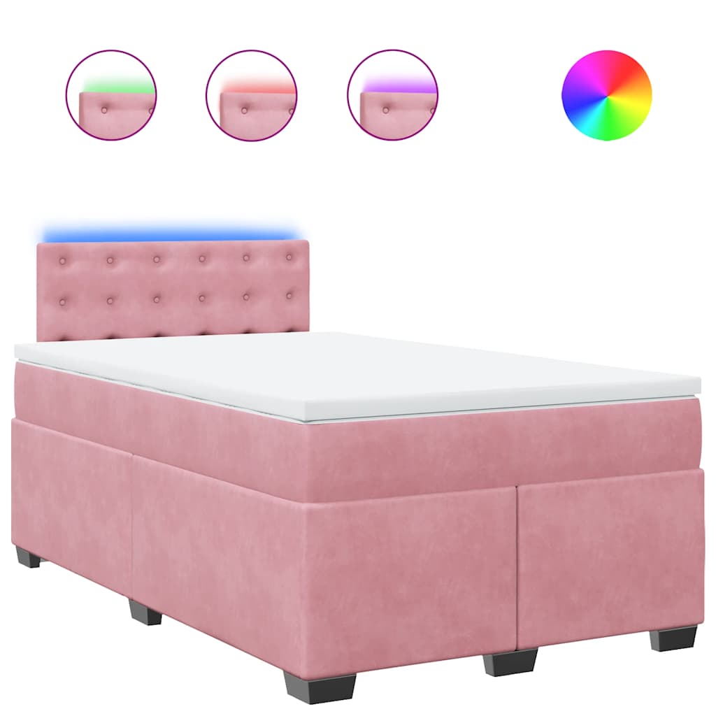Boxspring met matras fluweel roze 120x190 cm is nu te koop bij PeponiXL, paradijselijk wonen!