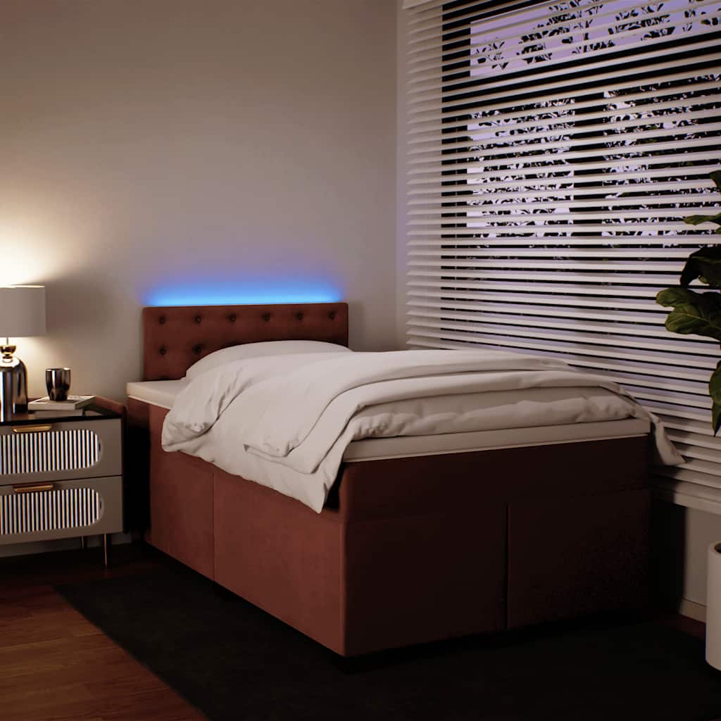Boxspring met matras fluweel roze 120x190 cm is nu te koop bij PeponiXL, paradijselijk wonen!