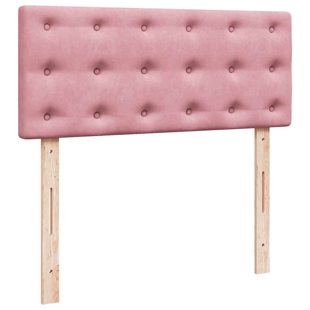 Boxspring met matras fluweel roze 120x190 cm is nu te koop bij PeponiXL, paradijselijk wonen!