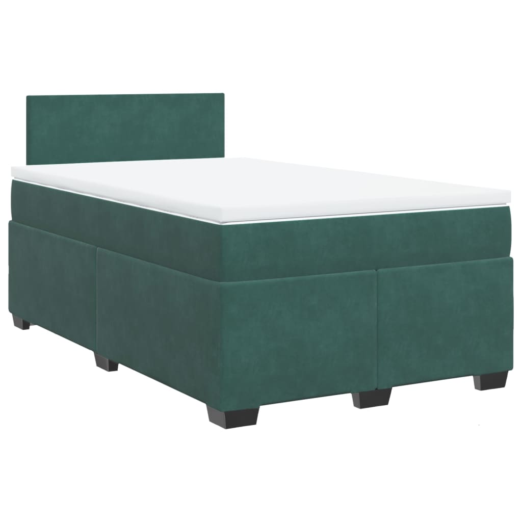 Boxspring met matras fluweel donkergroen 120x200 cm is nu te koop bij PeponiXL, paradijselijk wonen!