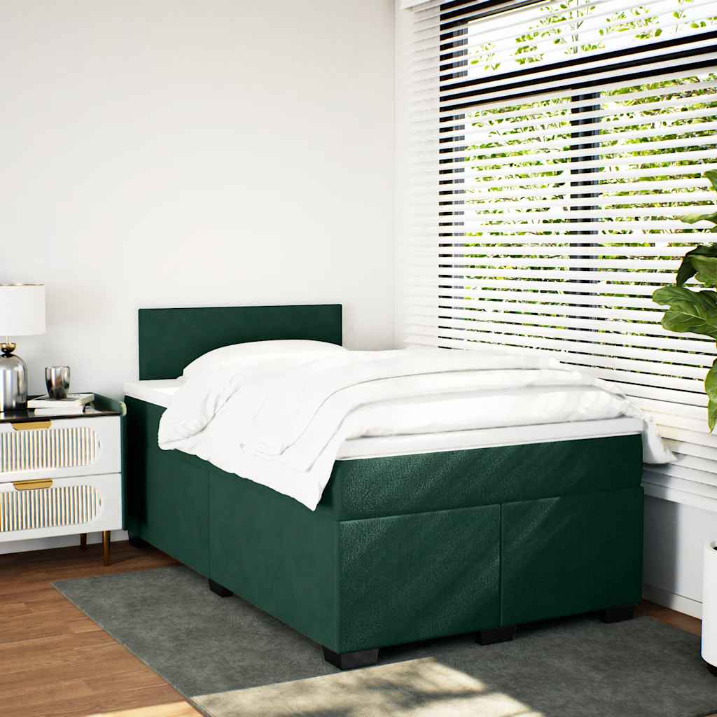 Boxspring met matras fluweel donkergroen 120x200 cm is nu te koop bij PeponiXL, paradijselijk wonen!