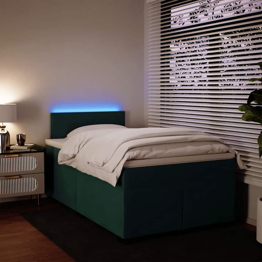 Boxspring met matras fluweel donkergroen 120x200 cm is nu te koop bij PeponiXL, paradijselijk wonen!