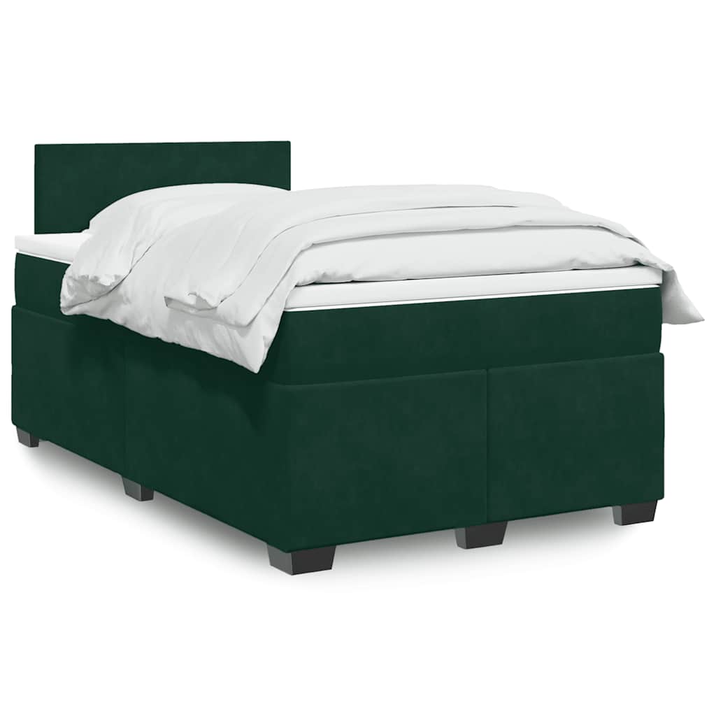 Boxspring met matras fluweel donkergroen 120x200 cm is nu te koop bij PeponiXL, paradijselijk wonen!