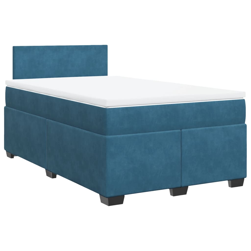 Boxspring met matras fluweel blauw 120x200 cm is nu te koop bij PeponiXL, paradijselijk wonen!