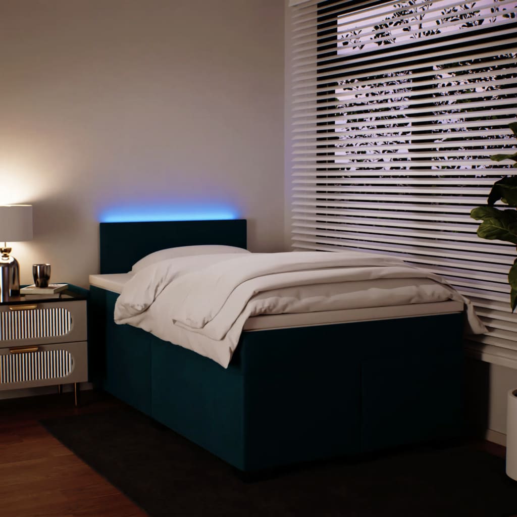 Boxspring met matras fluweel blauw 120x200 cm is nu te koop bij PeponiXL, paradijselijk wonen!