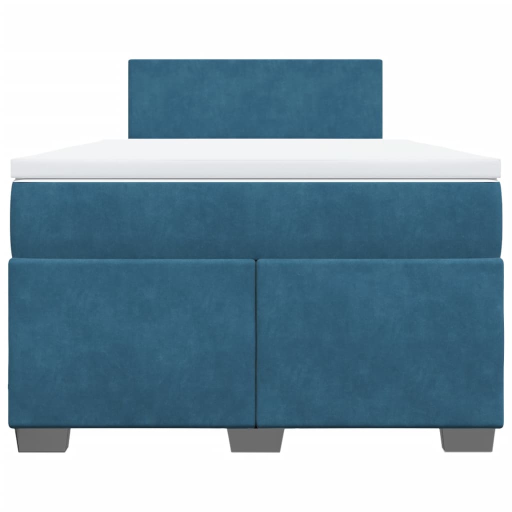 Boxspring met matras fluweel blauw 120x200 cm is nu te koop bij PeponiXL, paradijselijk wonen!