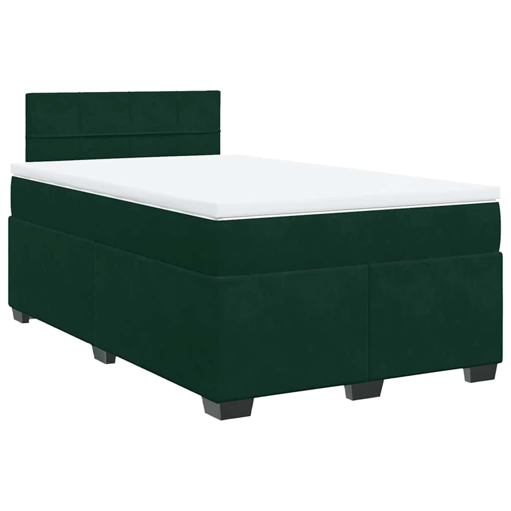 Boxspring met matras fluweel donkergroen 120x200 cm is nu te koop bij PeponiXL, paradijselijk wonen!