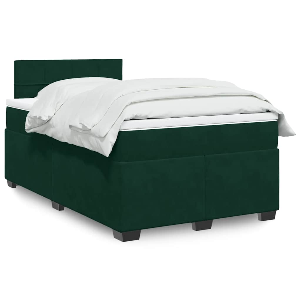 Boxspring met matras fluweel donkergroen 120x200 cm is nu te koop bij PeponiXL, paradijselijk wonen!