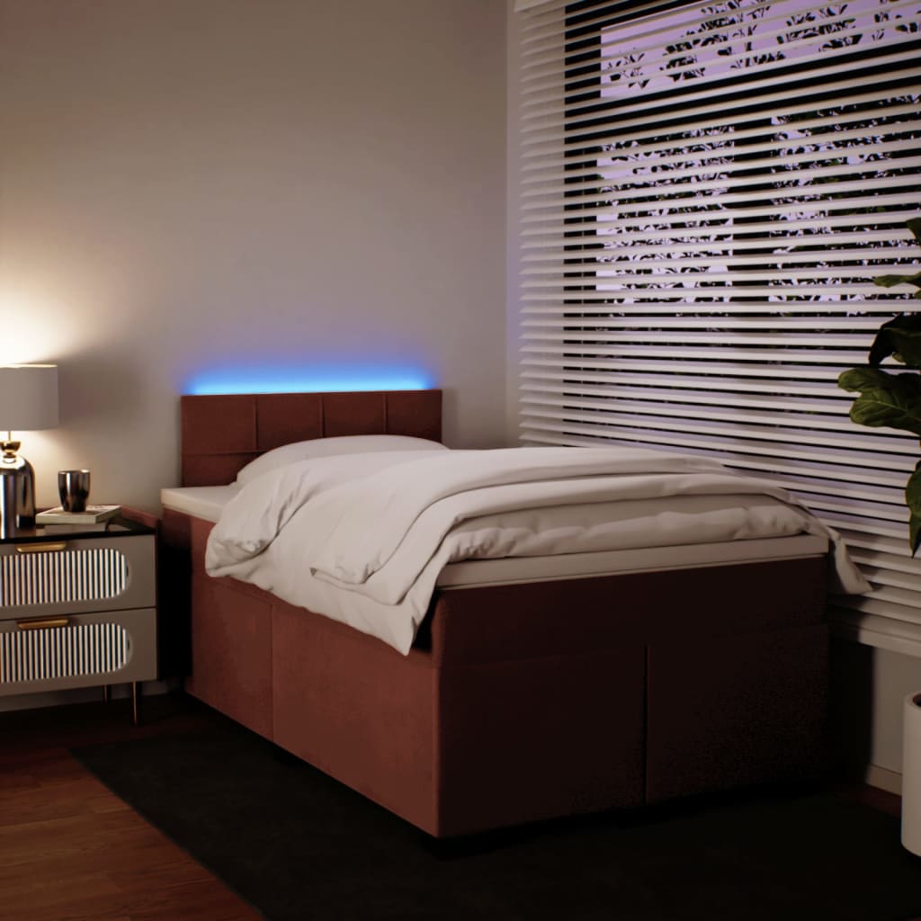 Boxspring met matras fluweel roze 120x200 cm is nu te koop bij PeponiXL, paradijselijk wonen!