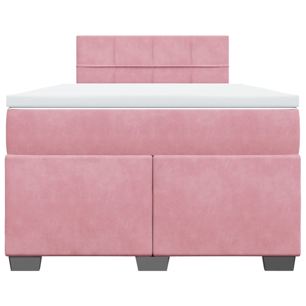 Boxspring met matras fluweel roze 120x200 cm is nu te koop bij PeponiXL, paradijselijk wonen!