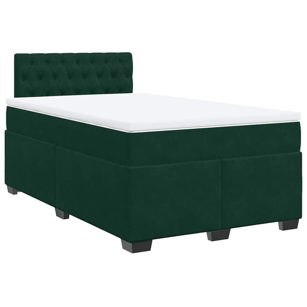 Boxspring met matras fluweel donkergroen 120x200 cm is nu te koop bij PeponiXL, paradijselijk wonen!