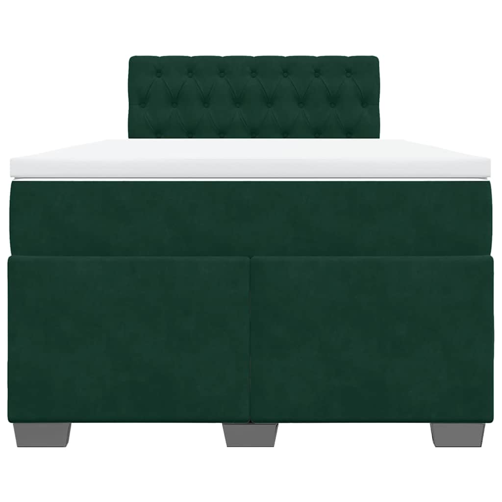 Boxspring met matras fluweel donkergroen 120x200 cm is nu te koop bij PeponiXL, paradijselijk wonen!