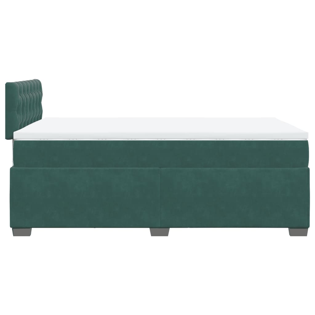 Boxspring met matras fluweel donkergroen 120x200 cm is nu te koop bij PeponiXL, paradijselijk wonen!