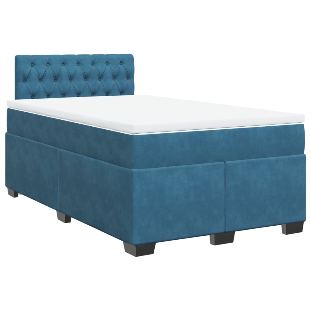 Boxspring met matras fluweel blauw 120x200 cm is nu te koop bij PeponiXL, paradijselijk wonen!