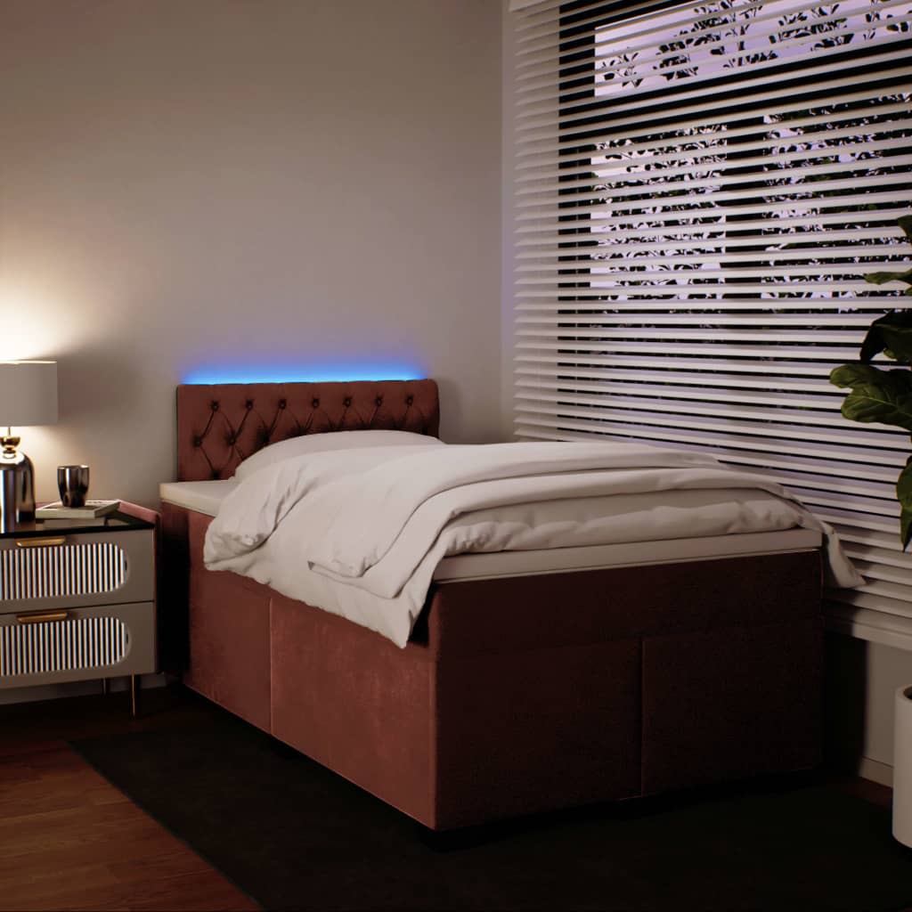 Boxspring met matras fluweel roze 120x200 cm is nu te koop bij PeponiXL, paradijselijk wonen!