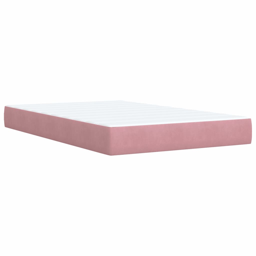 Boxspring met matras fluweel roze 120x200 cm is nu te koop bij PeponiXL, paradijselijk wonen!