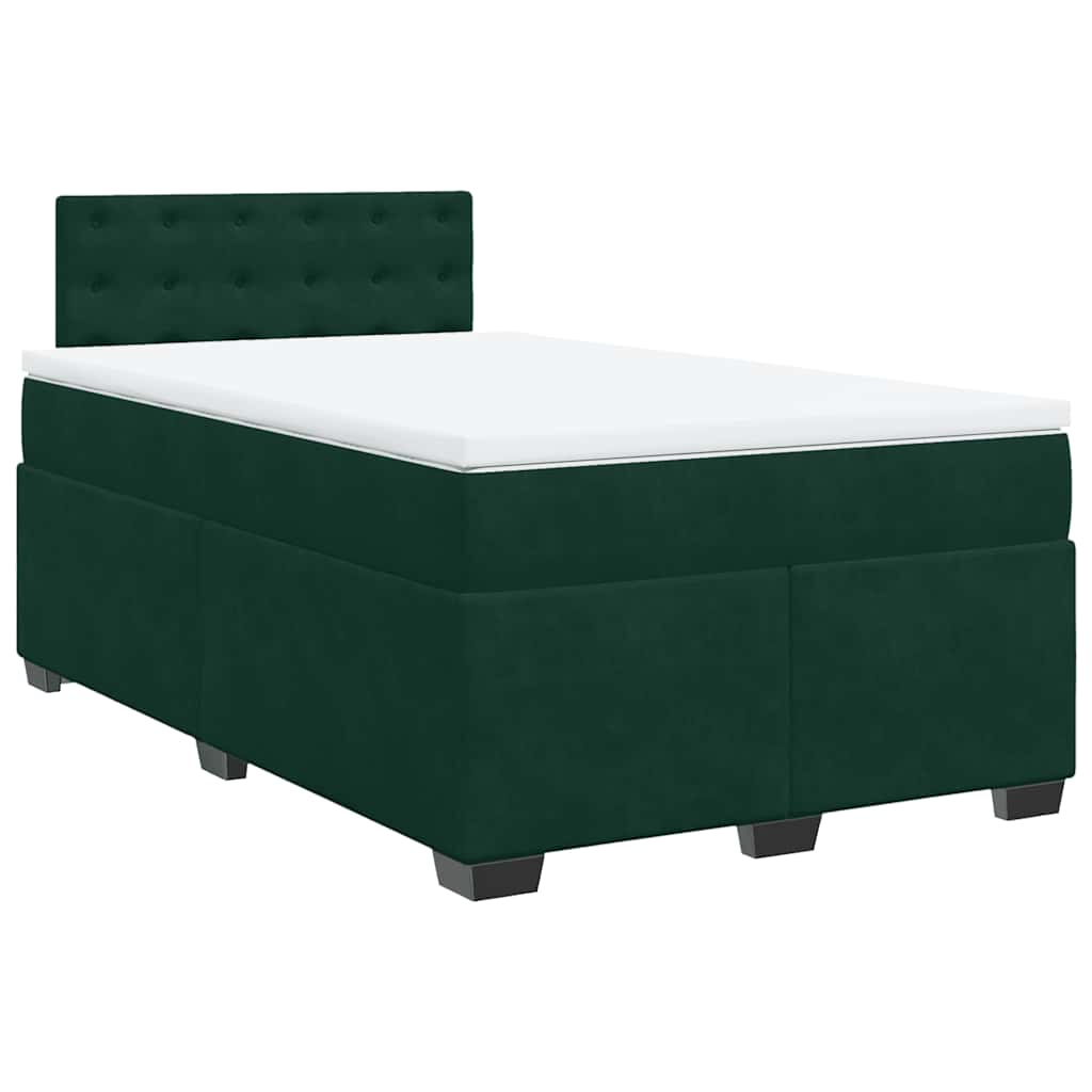 Boxspring met matras fluweel donkergroen 120x200 cm is nu te koop bij PeponiXL, paradijselijk wonen!