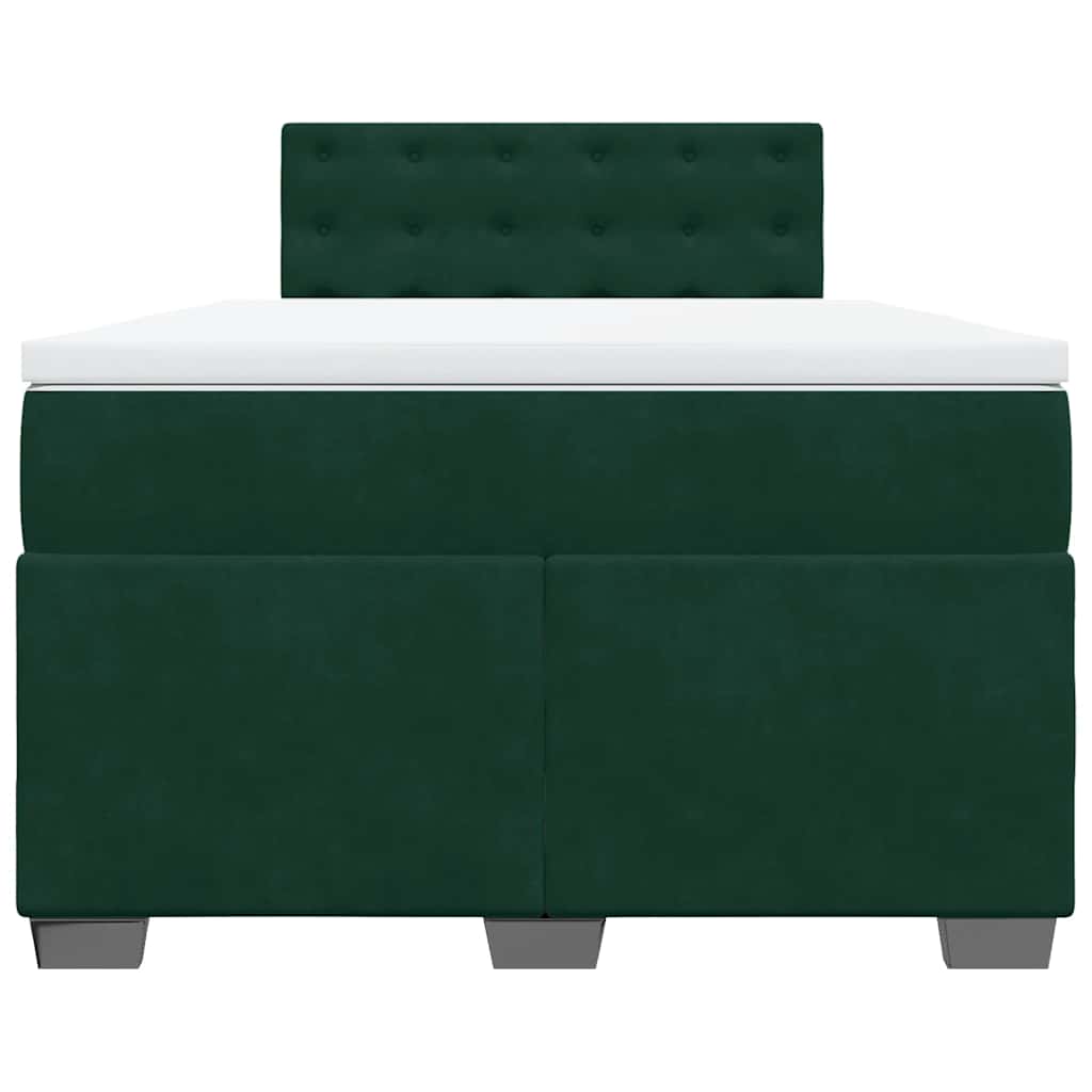 Boxspring met matras fluweel donkergroen 120x200 cm is nu te koop bij PeponiXL, paradijselijk wonen!