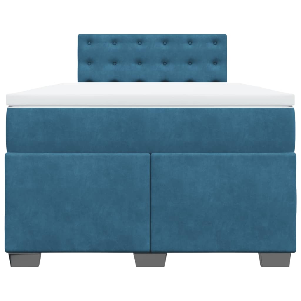 Boxspring met matras fluweel blauw 120x200 cm is nu te koop bij PeponiXL, paradijselijk wonen!