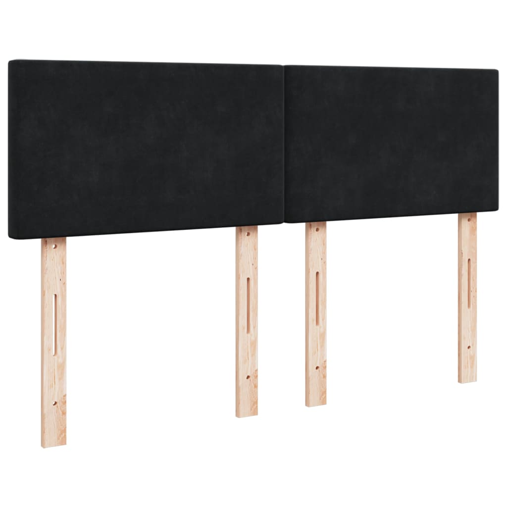 Boxspring met matras fluweel zwart 140x190 cm is nu te koop bij PeponiXL, paradijselijk wonen!