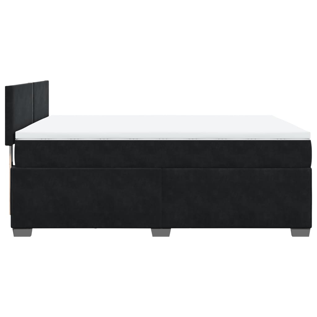 Boxspring met matras fluweel zwart 140x190 cm is nu te koop bij PeponiXL, paradijselijk wonen!