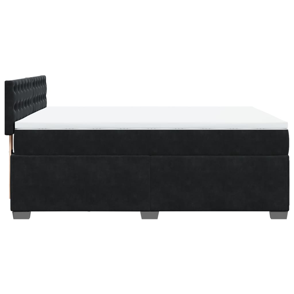 Boxspring met matras fluweel zwart 140x190 cm is nu te koop bij PeponiXL, paradijselijk wonen!