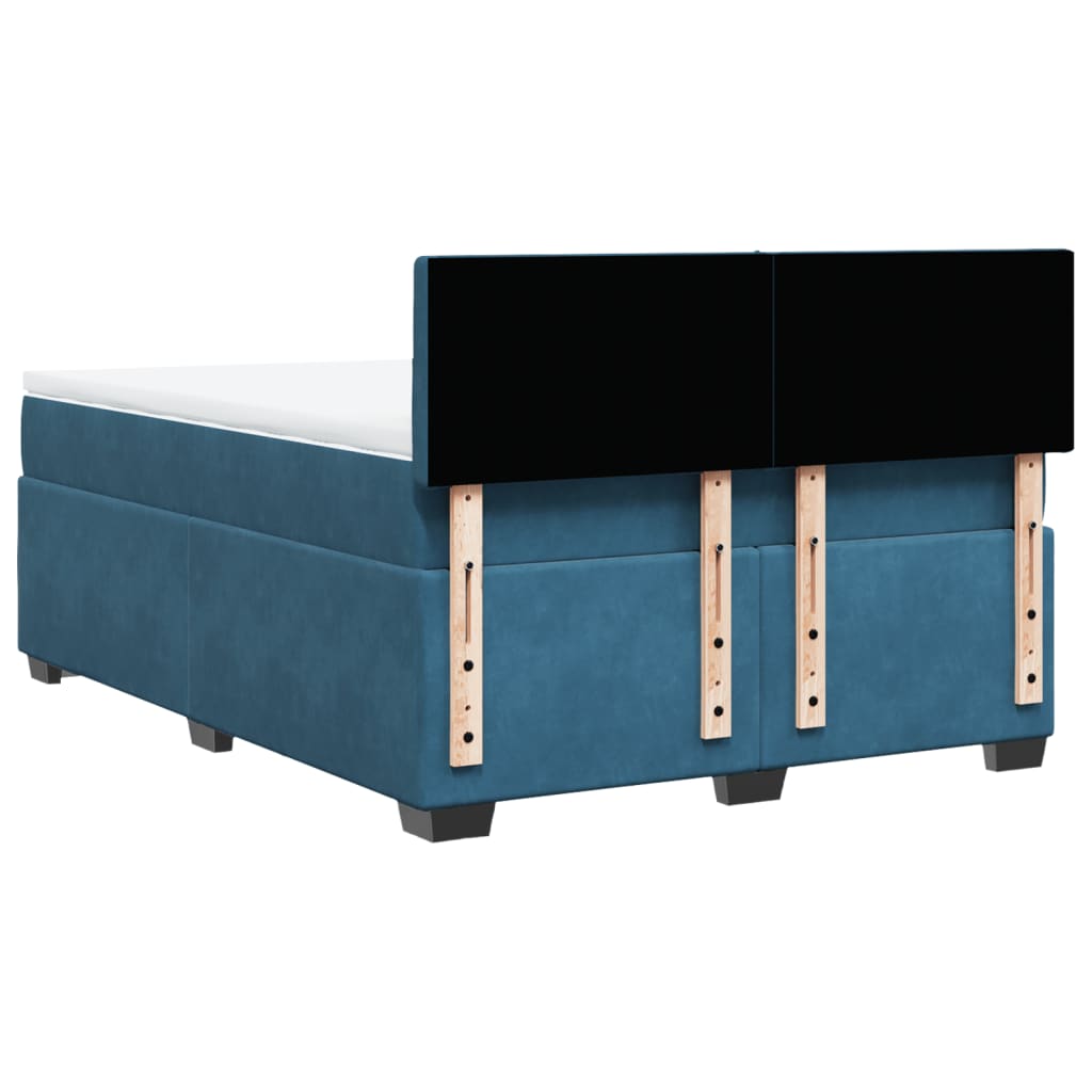 Boxspring met matras fluweel blauw 140x190 cm is nu te koop bij PeponiXL, paradijselijk wonen!