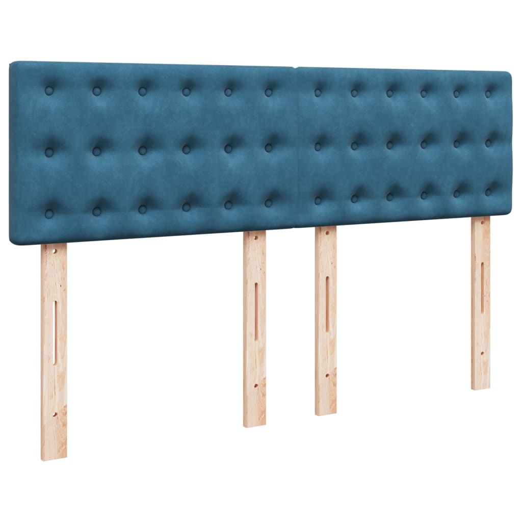 Boxspring met matras fluweel blauw 140x190 cm is nu te koop bij PeponiXL, paradijselijk wonen!