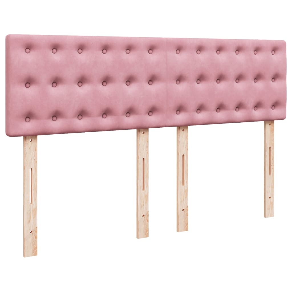 Boxspring met matras fluweel roze 140x190 cm is nu te koop bij PeponiXL, paradijselijk wonen!