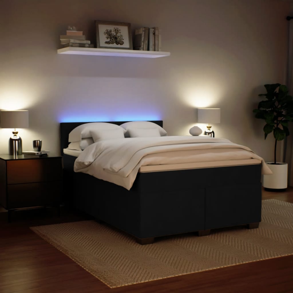 Boxspring met matras fluweel zwart 140x200 cm is nu te koop bij PeponiXL, paradijselijk wonen!