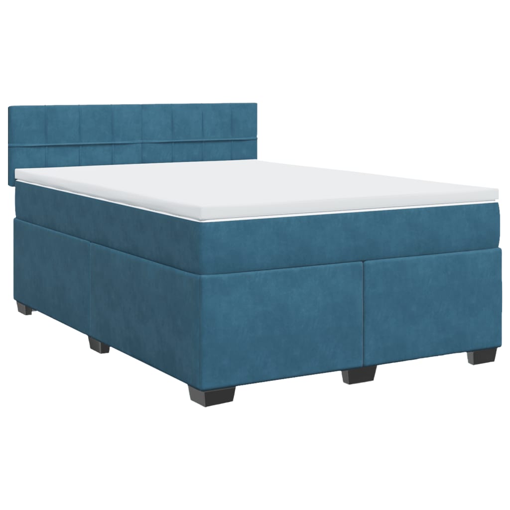 Boxspring met matras fluweel blauw 140x200 cm is nu te koop bij PeponiXL, paradijselijk wonen!