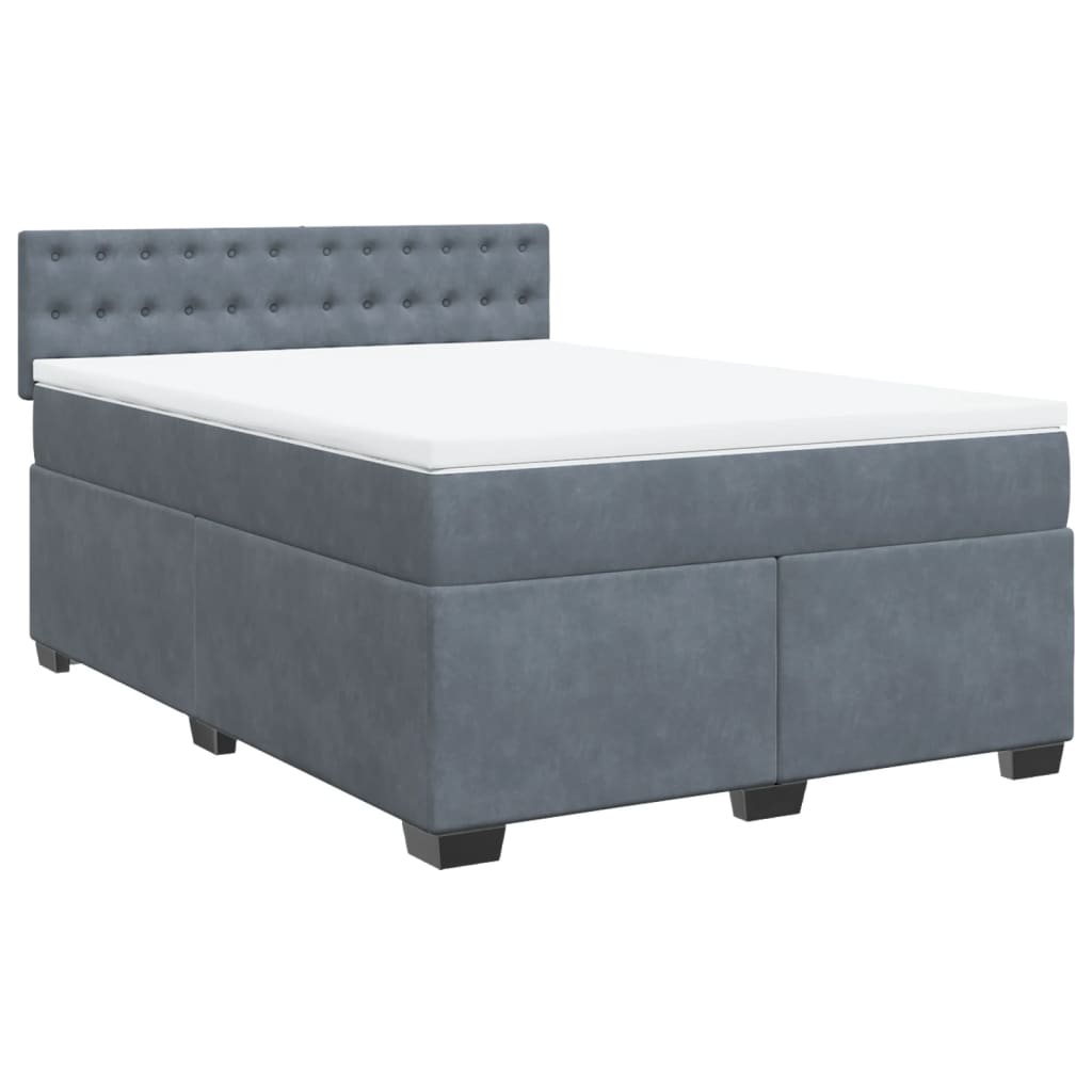 Boxspring met matras fluweel donkergrijs 140x200 cm is nu te koop bij PeponiXL, paradijselijk wonen!