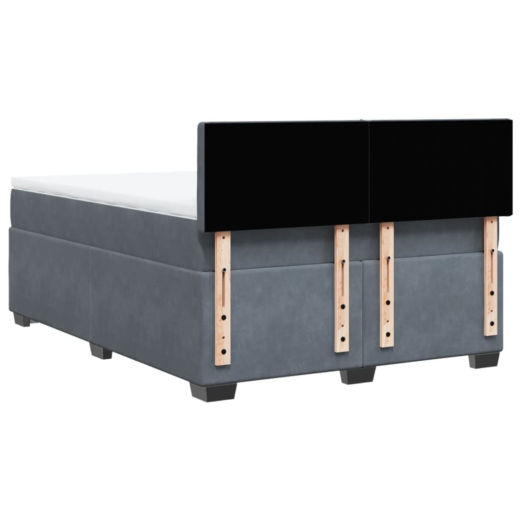 Boxspring met matras fluweel donkergrijs 140x200 cm is nu te koop bij PeponiXL, paradijselijk wonen!