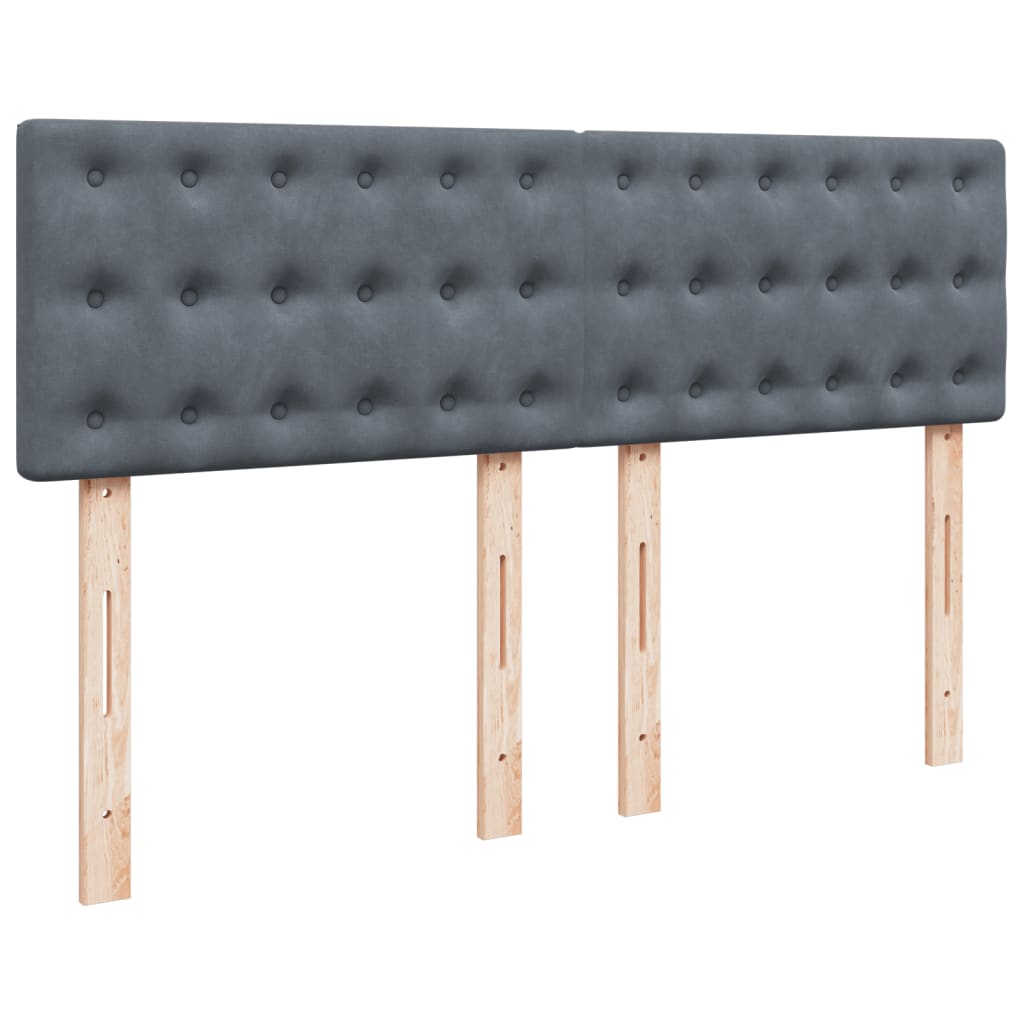 Boxspring met matras fluweel donkergrijs 140x200 cm is nu te koop bij PeponiXL, paradijselijk wonen!