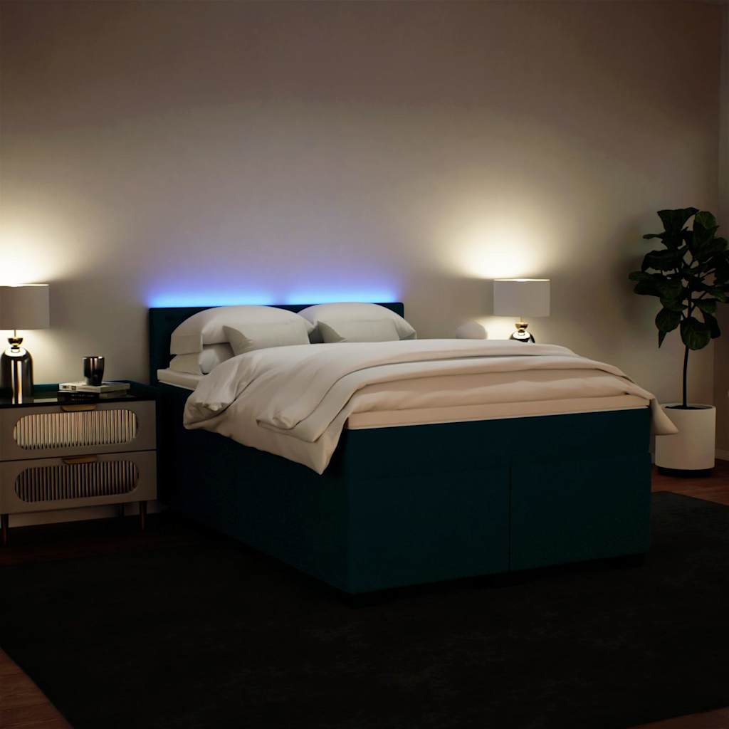 Boxspring met matras fluweel blauw 140x200 cm is nu te koop bij PeponiXL, paradijselijk wonen!