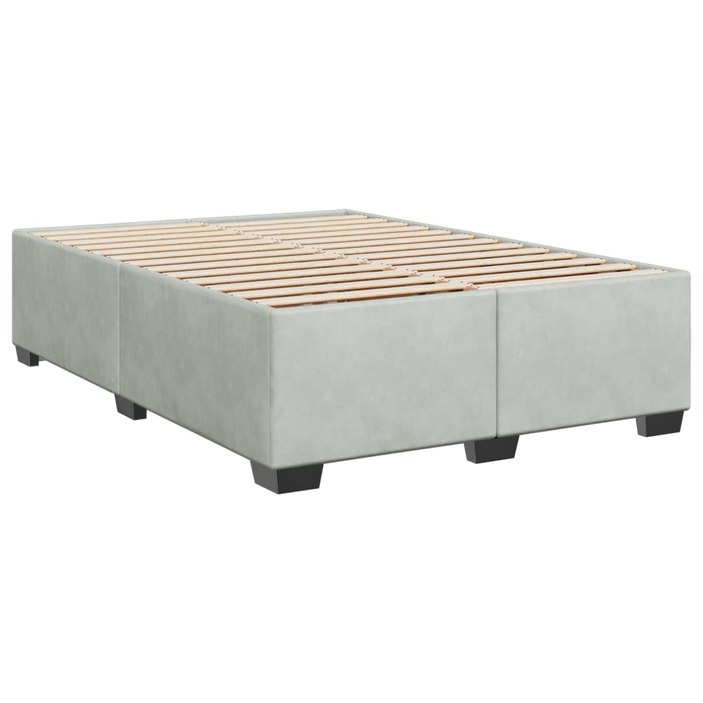 Boxspring met matras fluweel lichtgrijs 160x200 cm is nu te koop bij PeponiXL, paradijselijk wonen!