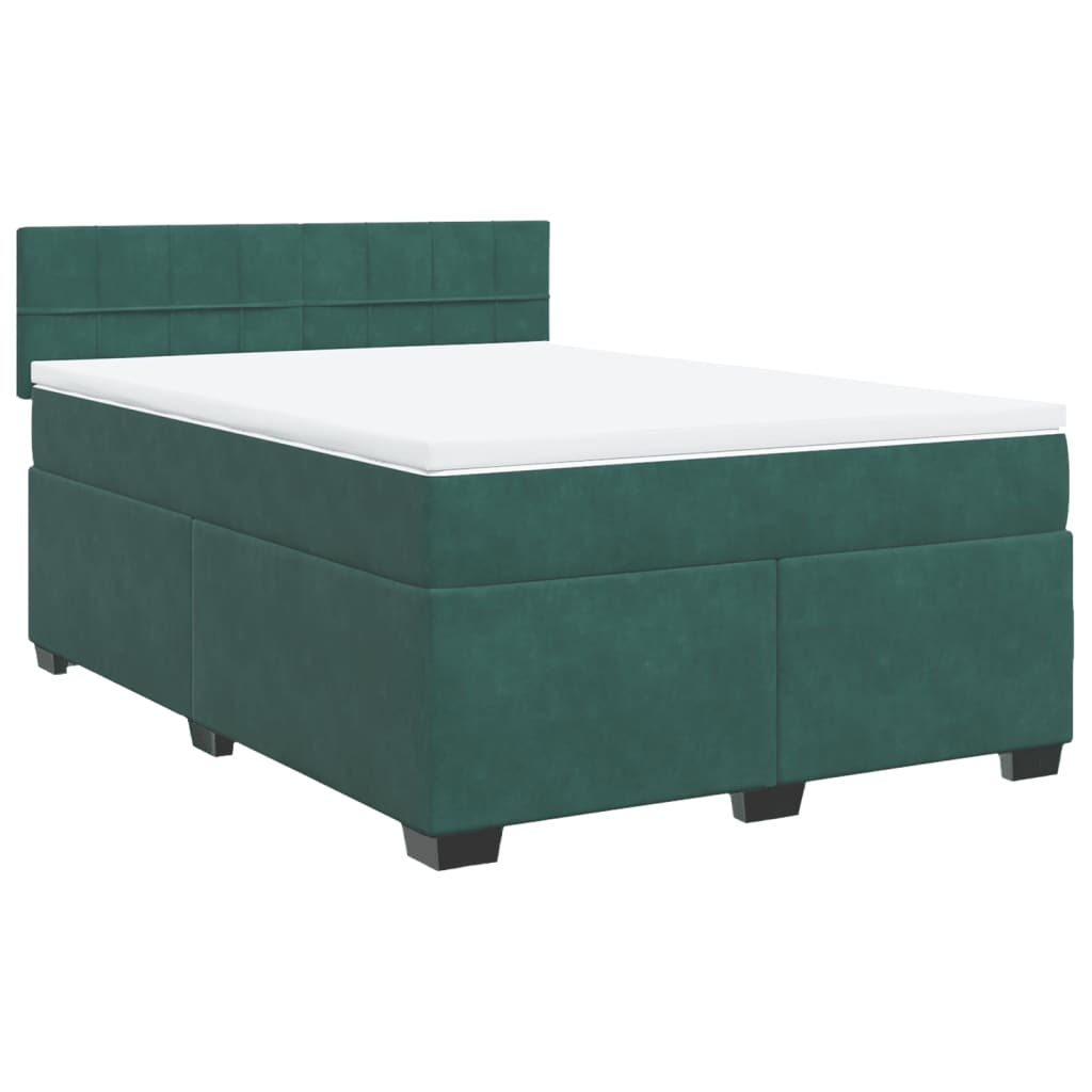 Boxspring met matras fluweel donkergroen 160x200 cm is nu te koop bij PeponiXL, paradijselijk wonen!