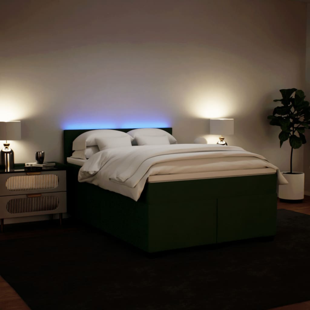 Boxspring met matras fluweel donkergroen 160x200 cm is nu te koop bij PeponiXL, paradijselijk wonen!