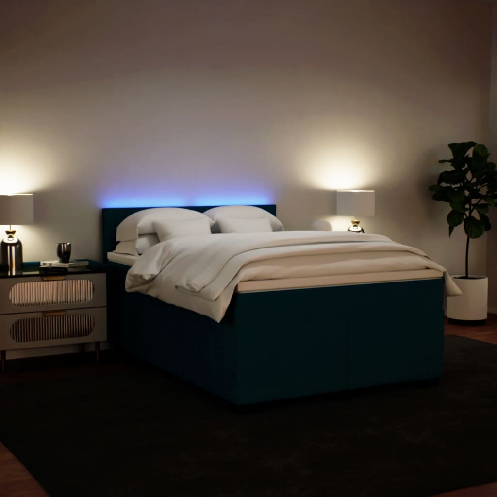 Boxspring met matras fluweel blauw 160x200 cm is nu te koop bij PeponiXL, paradijselijk wonen!