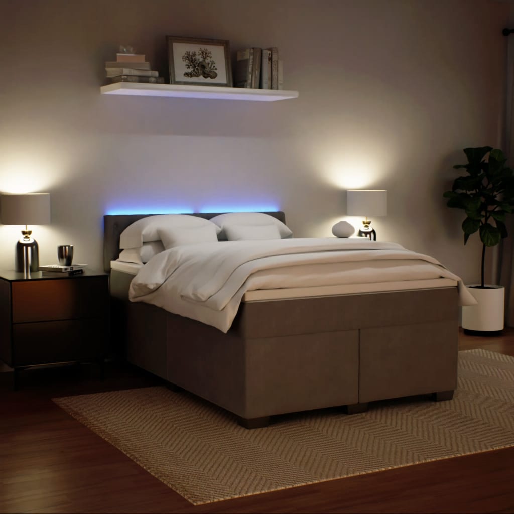 Boxspring met matras fluweel lichtgrijs 160x200 cm is nu te koop bij PeponiXL, paradijselijk wonen!