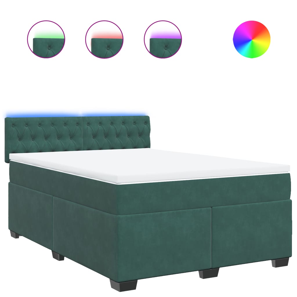 Boxspring met matras fluweel donkergroen 160x200 cm is nu te koop bij PeponiXL, paradijselijk wonen!