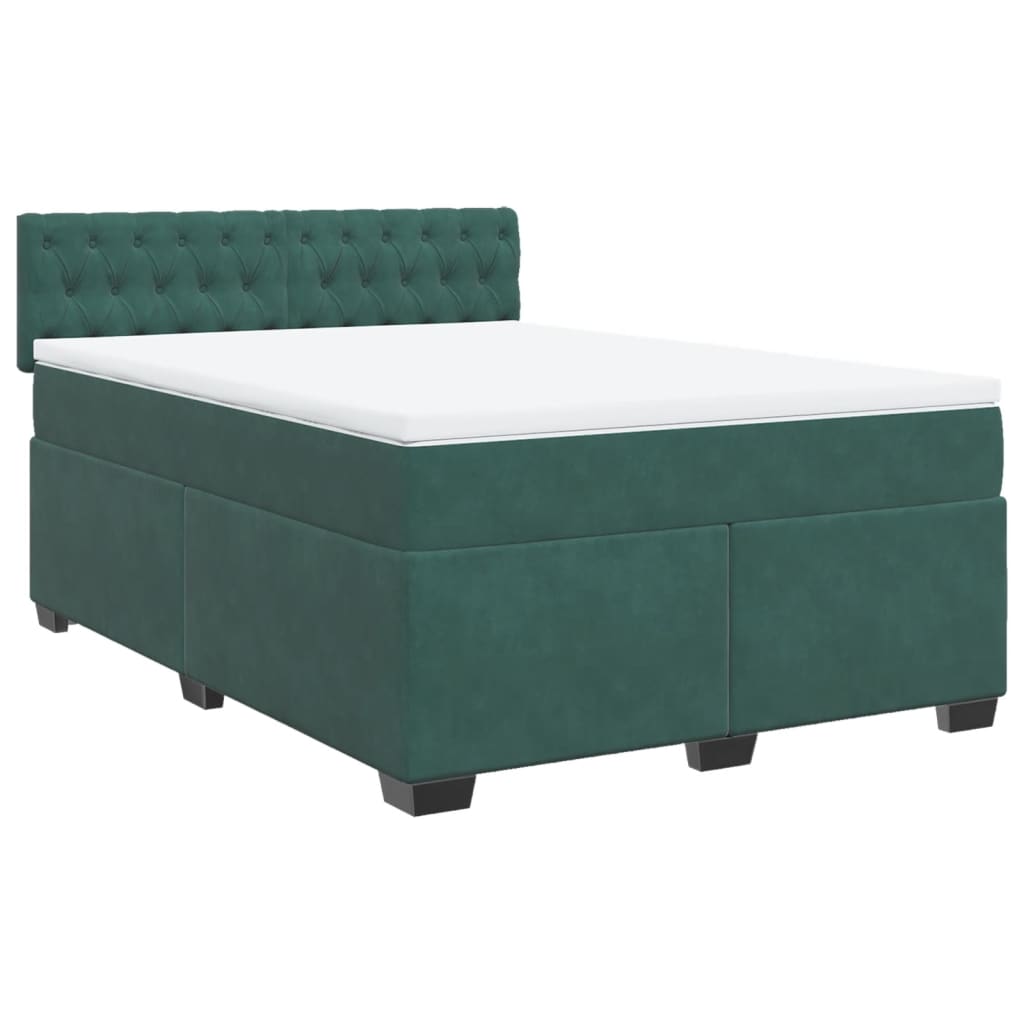 Boxspring met matras fluweel donkergroen 160x200 cm is nu te koop bij PeponiXL, paradijselijk wonen!